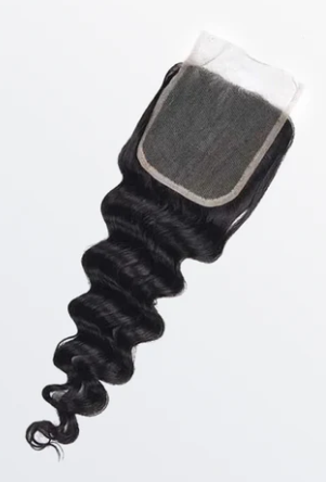Loose Deep Transparent Lace Closure 4" x 4"