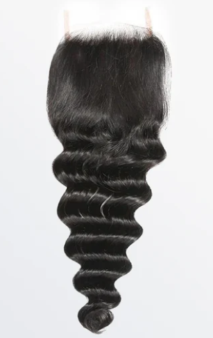 Loose Deep Transparent Lace Closure 4" x 4"