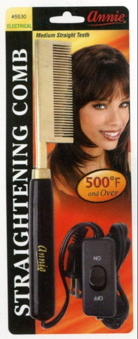 #5530 Annie Hot & Hotter Electrical Straightening Comb Medium Straight Teeth